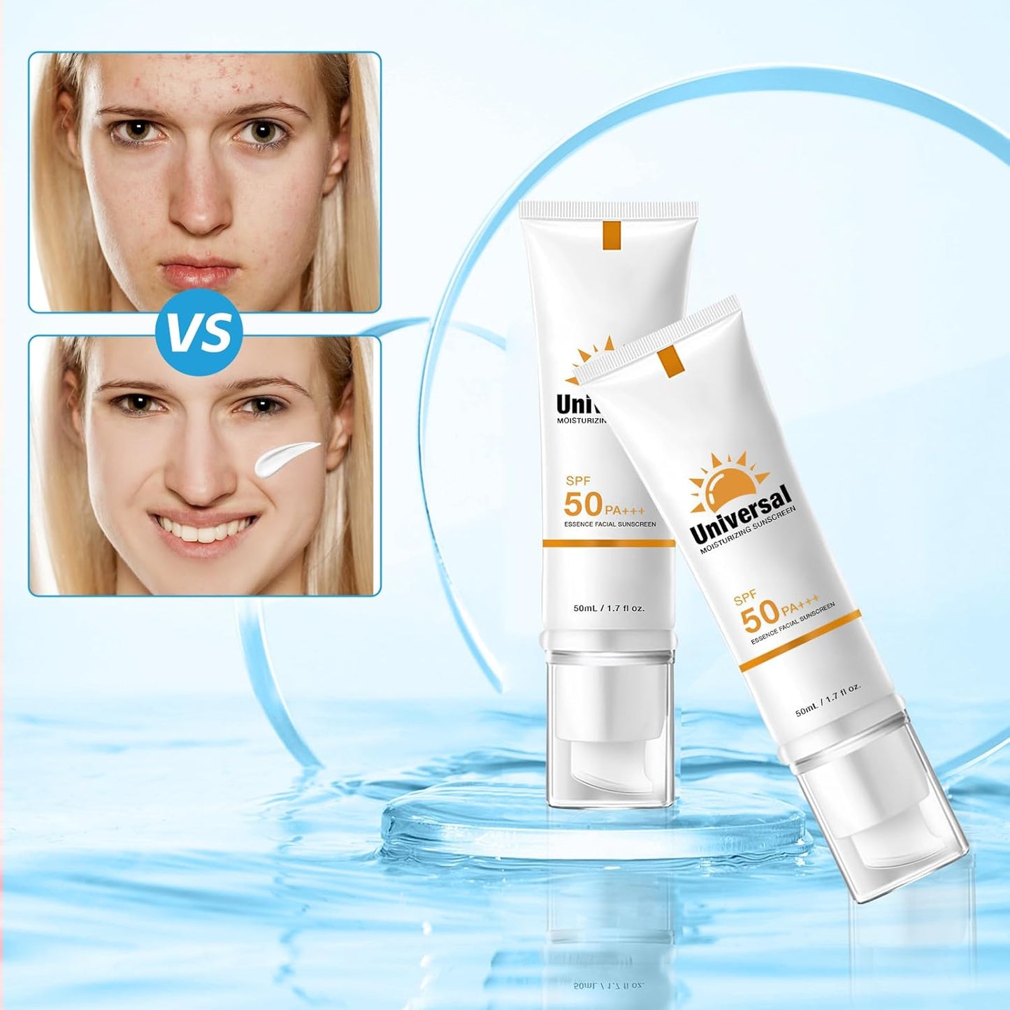 2 protectores solares faciales protección 50