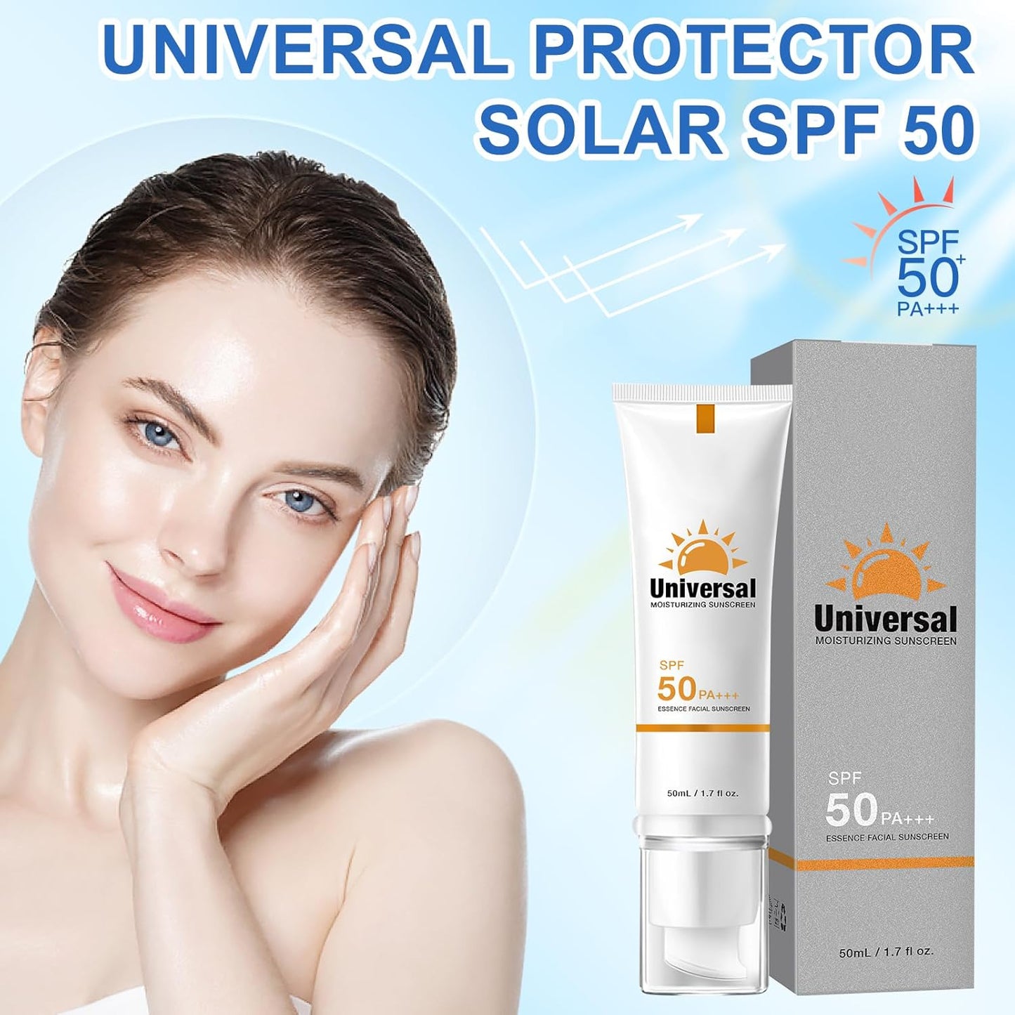 2 protectores solares faciales protección 50